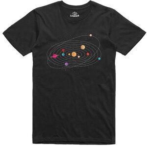 Solar System T-Shirt | Cute Astronomy Planets Tee | Minimalist Space Shirt Black